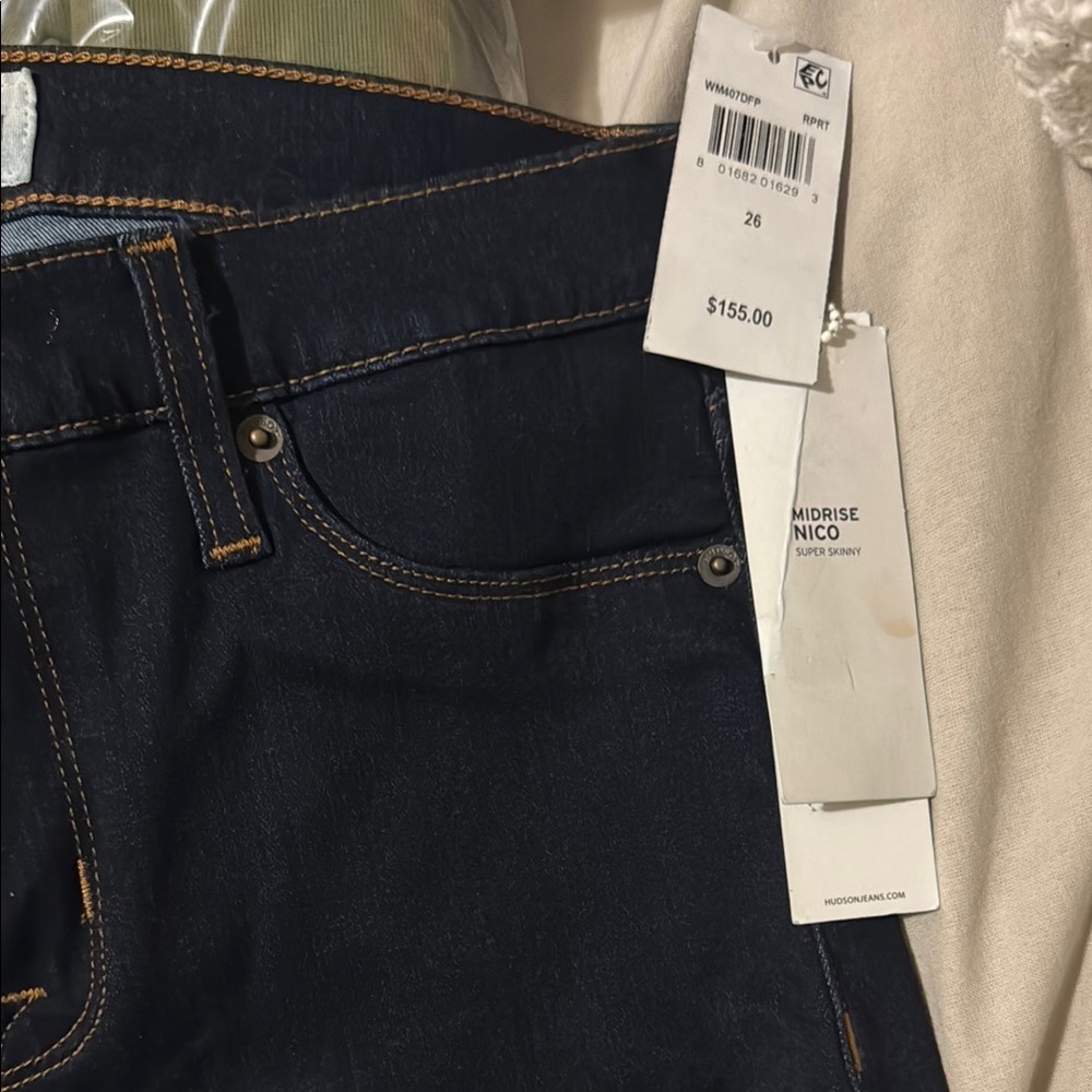 Hudson Midrise Nico Super Skinny Jeans - Dark Wash